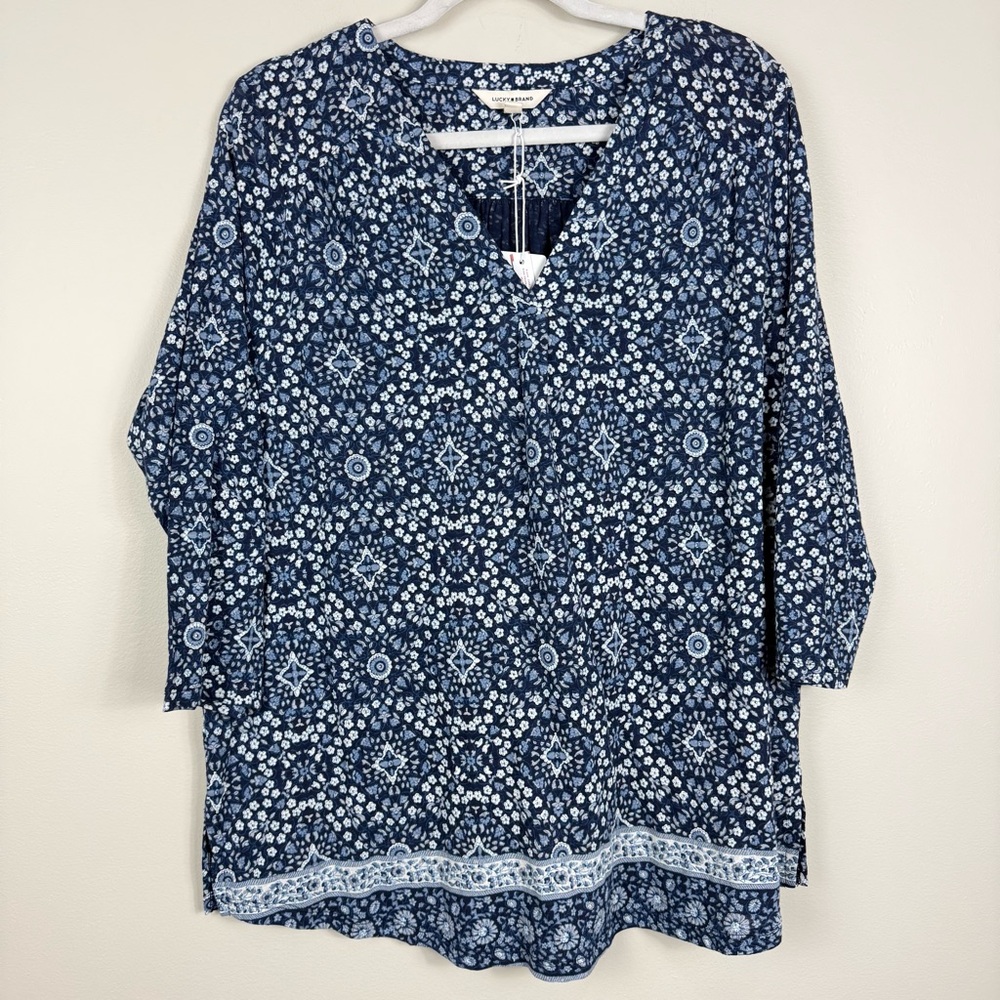 Lucky Brand Blue Floral Blouse